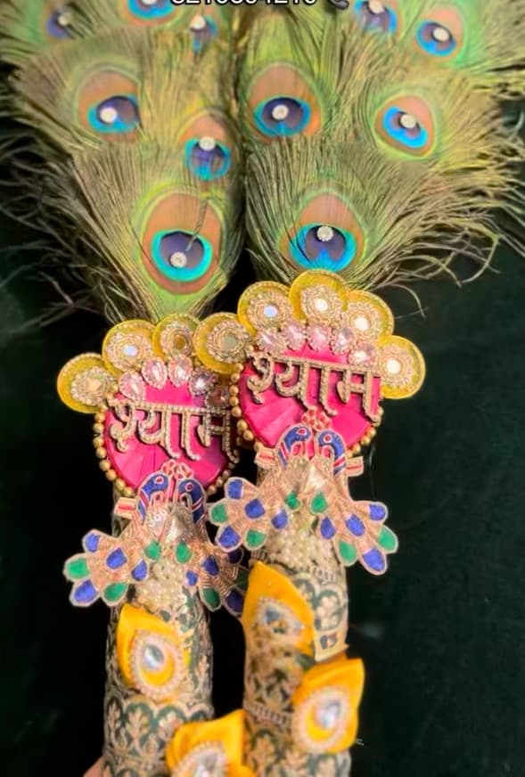 151 Mor Pankh Mor Chhadi - Handcrafted Shyam Baba Royal Mor Chadi