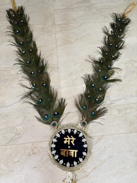 Handcrafted 3 - 3.5 Feet Long Heavy Peacock Feather "Mere Baba" Shyam Baba Long Haar - Image 1