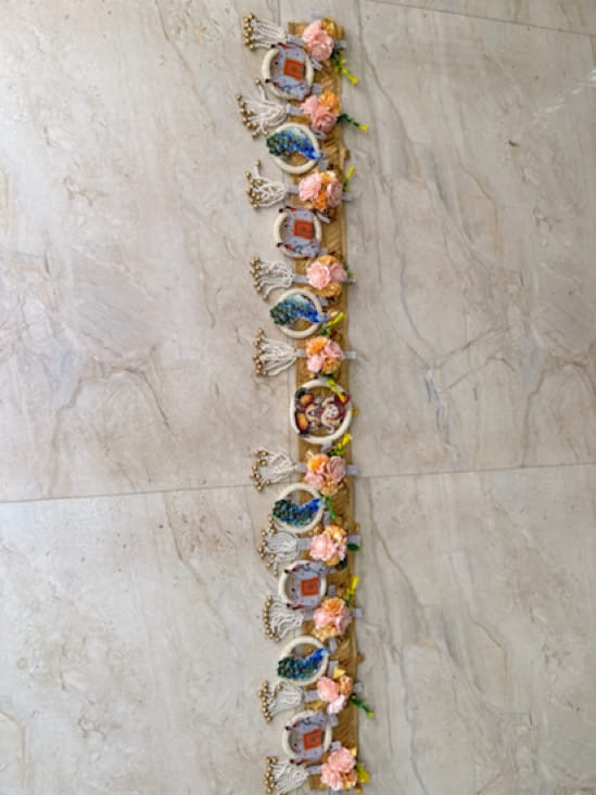 Handcrafted 40-Inch Designer Cow, Peacock & Ganesha Bandarwal / Toran - Image 1
