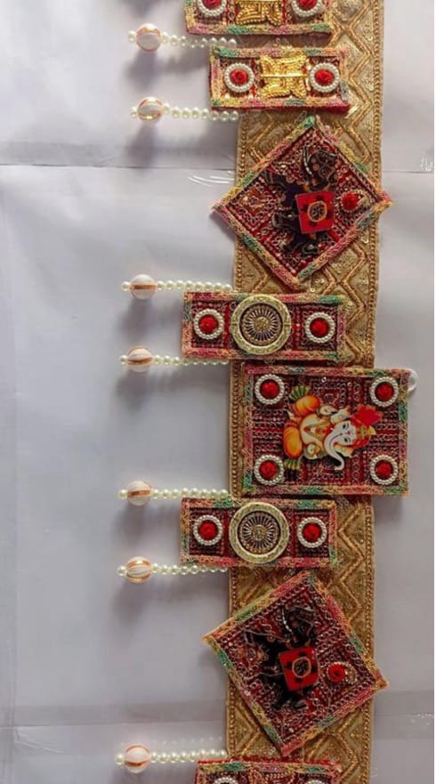 Handcrafted Traditional Ganesh Ji & Swastika Bandarwal (38-40 Inches) - Image 1